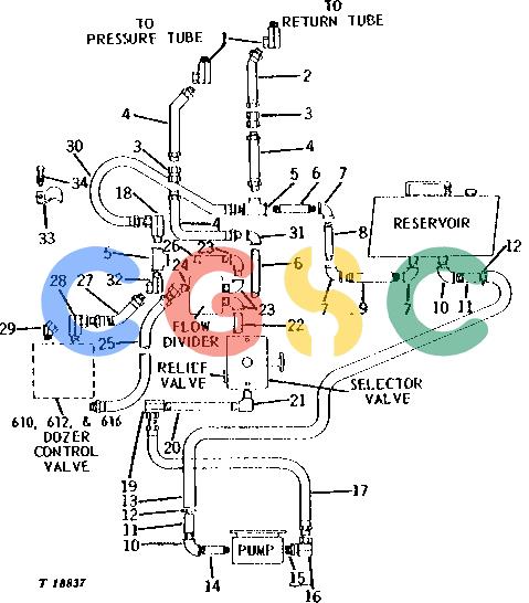约翰迪尔零件查询93 - BACKHOE OIL LINES AND FITTINGS FOR 1010 CRAWLER BULLDOZERS [G03]EPC John Deere online