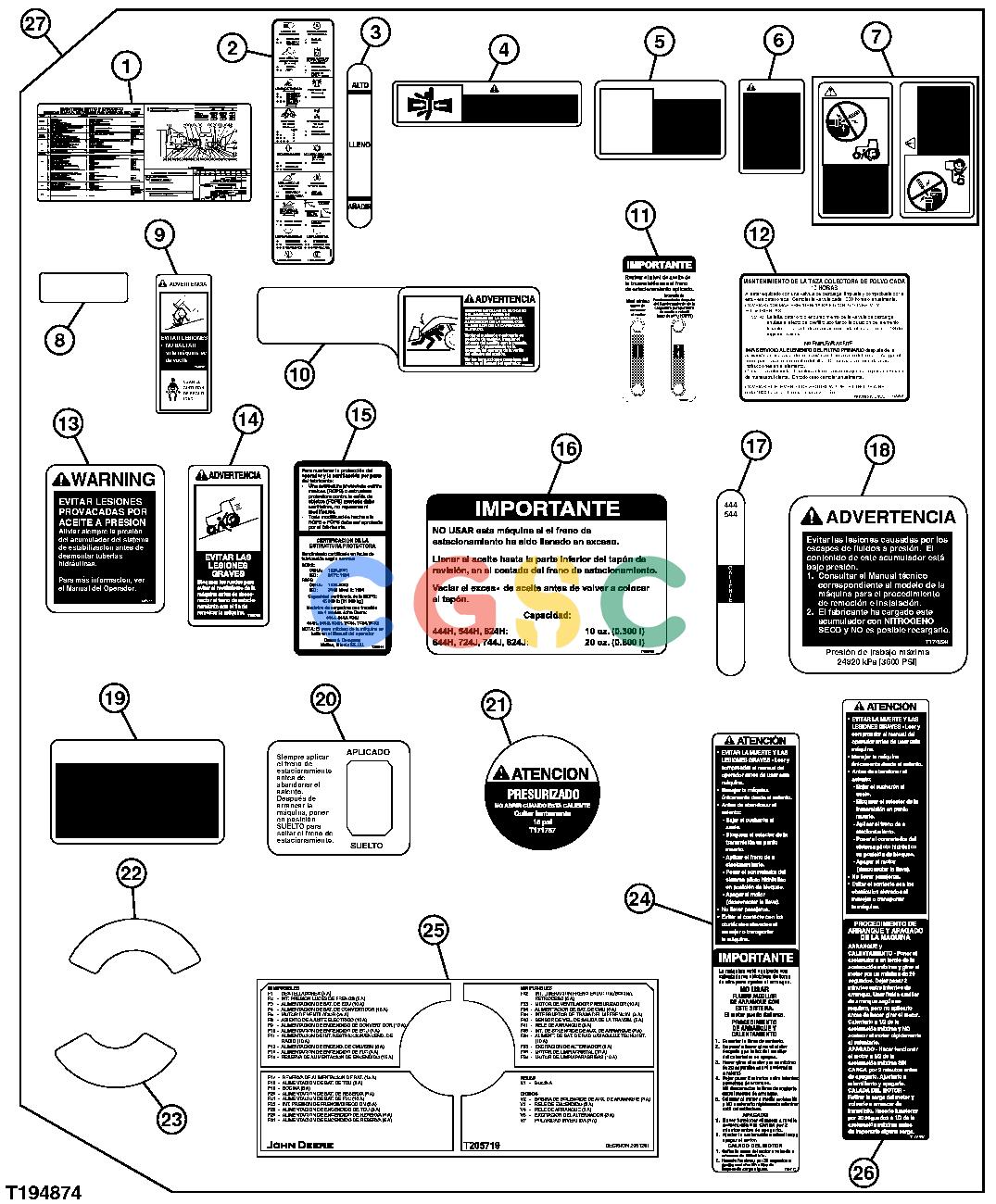约翰迪尔零件查询RE160302 - AXLE DECALS AND LABELS (SPANISH) (S.N. -611218)EPC John Deere online