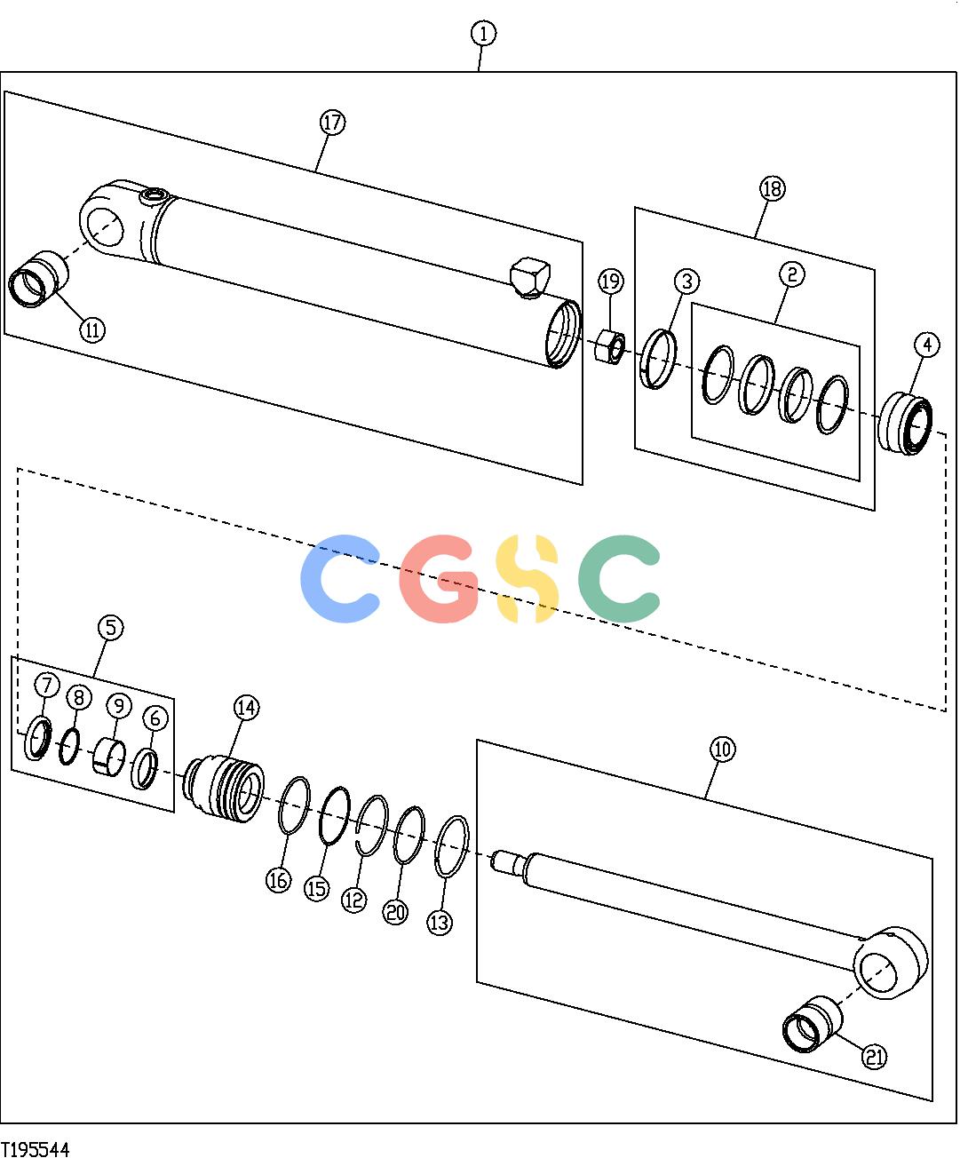 约翰迪尔零件查询RE160302 - AXLE STEERING CYLINDER (S.N. -618145)EPC John Deere online