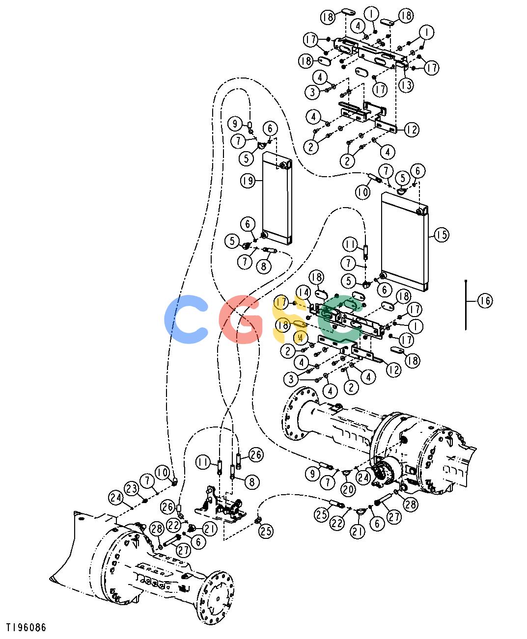 约翰迪尔零件查询RE160299 - AXLE Axle Circulation Hoses and Axle CoolersEPC John Deere online