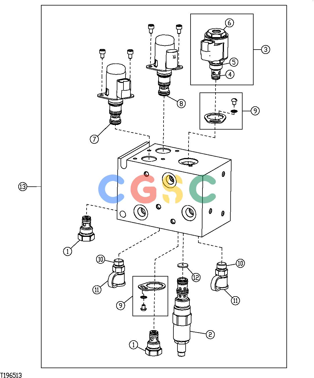 约翰迪尔零件查询RE160302 - AXLE PRESSURE REGULATOR VALVE COMPONENTS (SN 590068-611218)EPC John Deere online