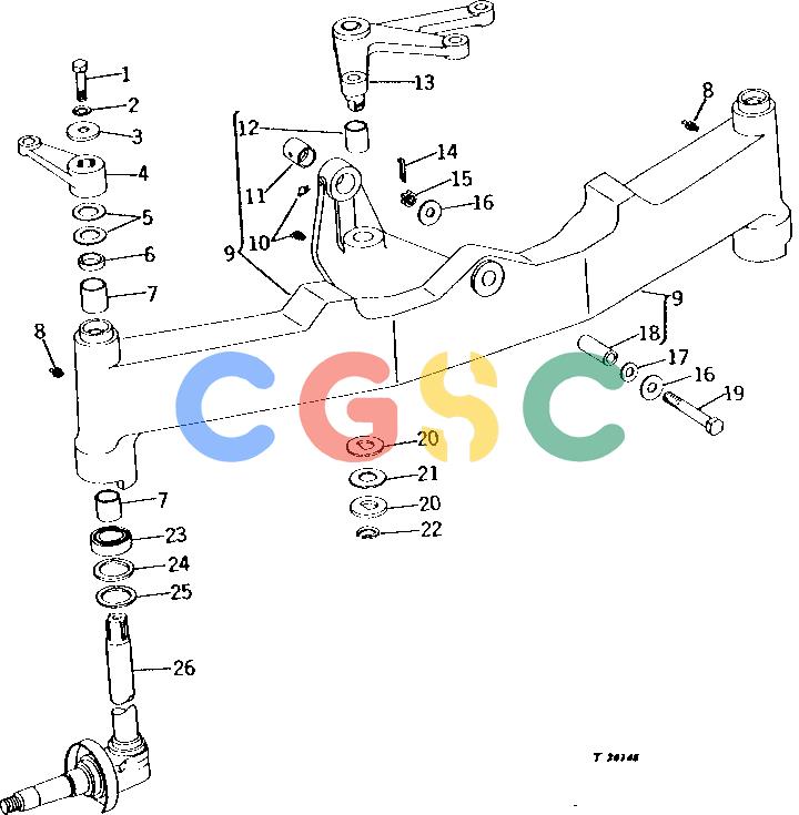 约翰迪尔零件查询401C - BACKHOE, LOADER FRONT AXLE, SPINDLE AND KNUCKLE ASSEMBLY [01I19]EPC John Deere online