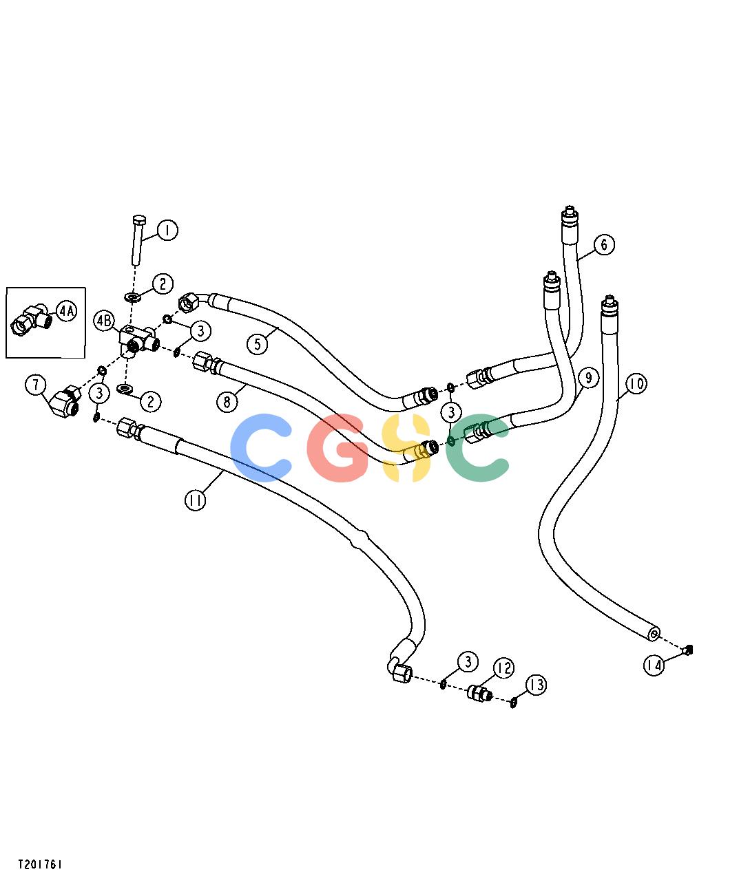 约翰迪尔零件查询410G - BACKHOE, LOADER Brake Valve Boost Plumbing (ROPS)EPC John Deere online