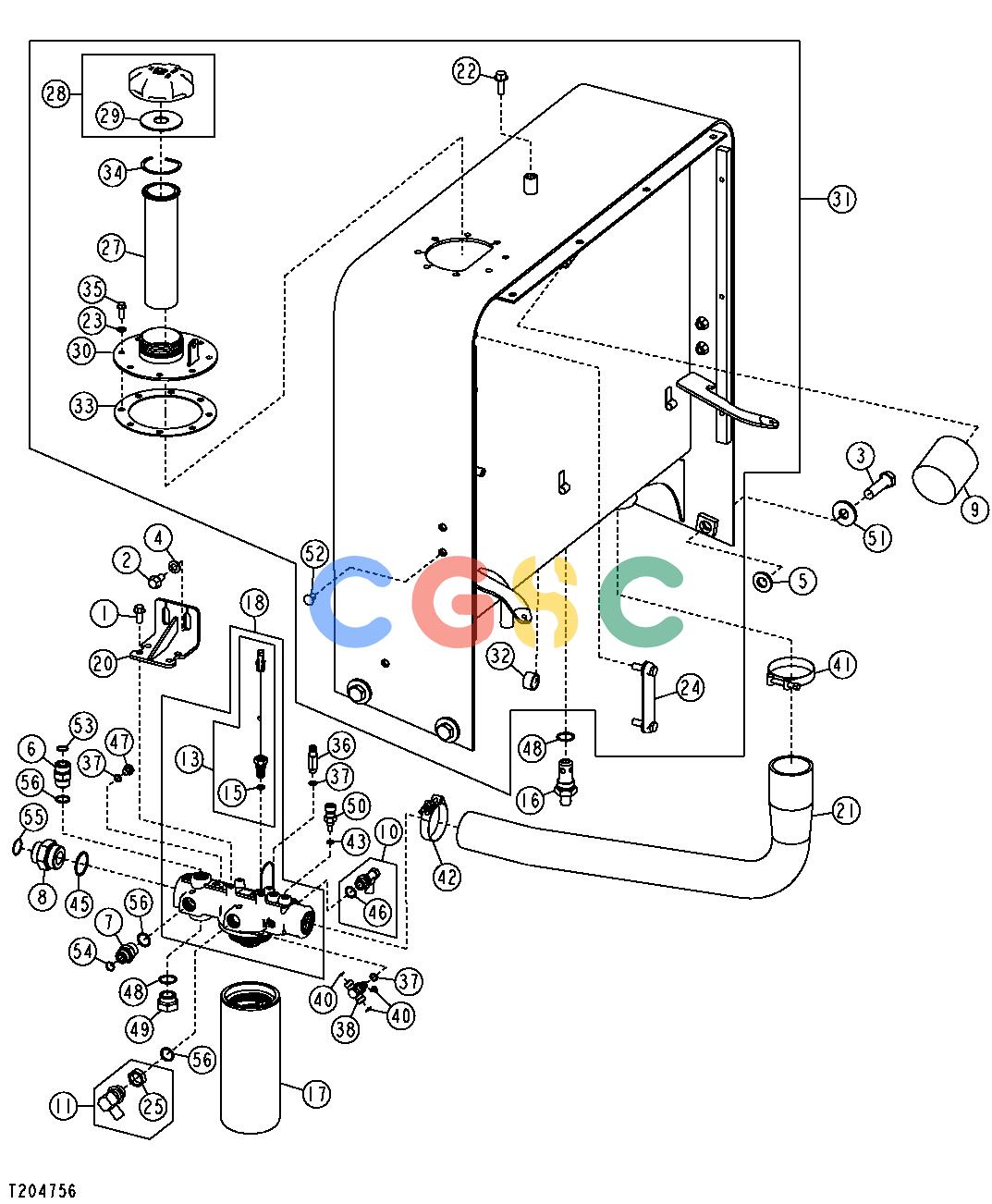 约翰迪尔零件查询RE160302 - AXLE HYDRAULIC OIL RESERVOIR (S.N. -611218)EPC John Deere online