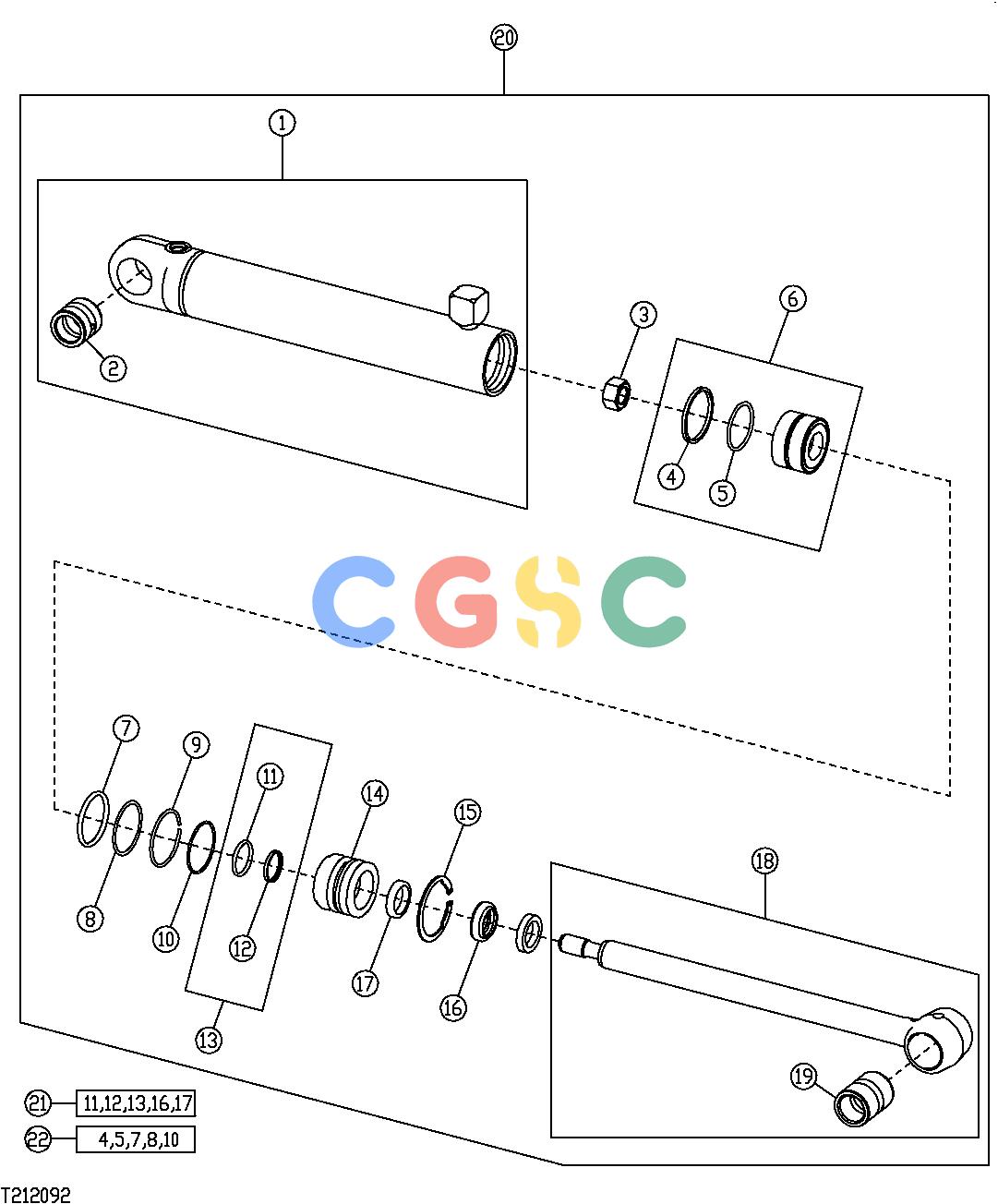 约翰迪尔零件查询410D - BACKHOE, LOADER Power Steering Cylinder W/O MFWD (Replacement Cylinder)EPC John Deere online