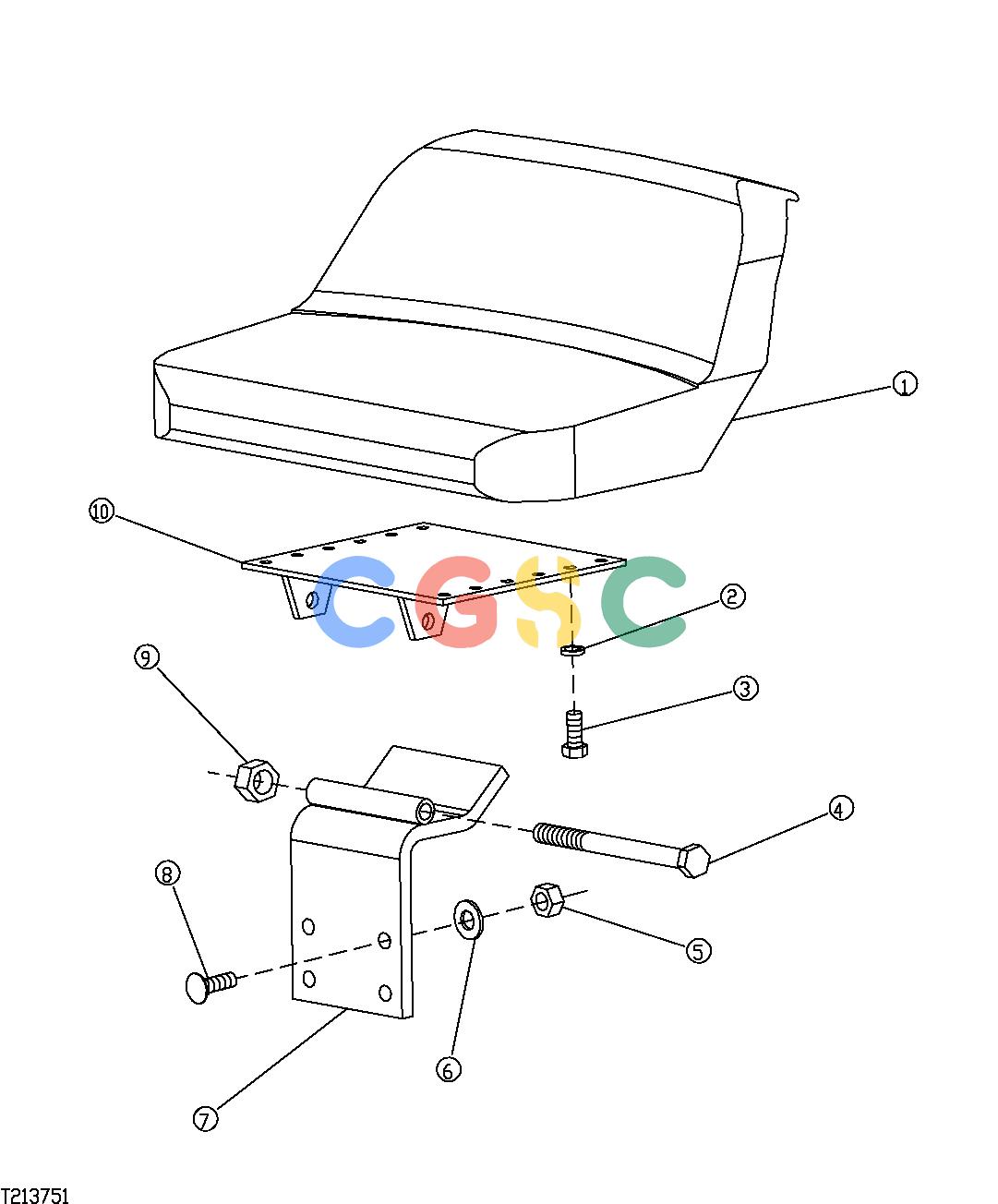 约翰迪尔零件查询850 - BACKHOE Seat and Seat Bracket ( - 000087)EPC John Deere online