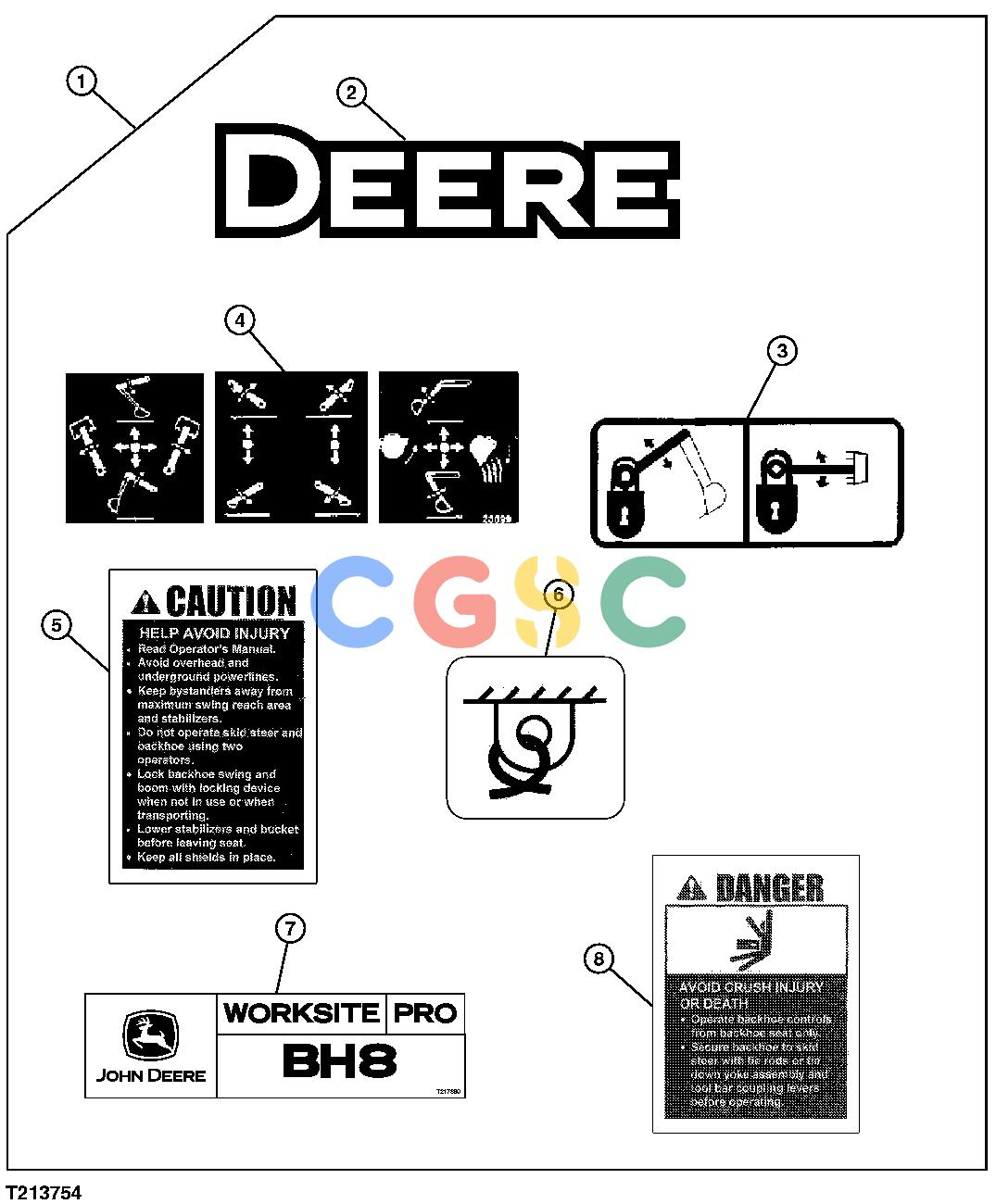 约翰迪尔零件查询850 - BACKHOE LabelsEPC John Deere online