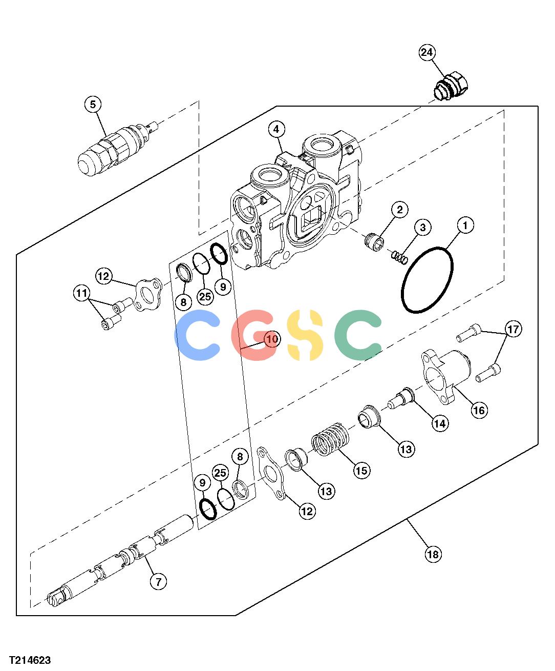 约翰迪尔零件查询850 - BACKHOE Dipperstick Valve SectionEPC John Deere online