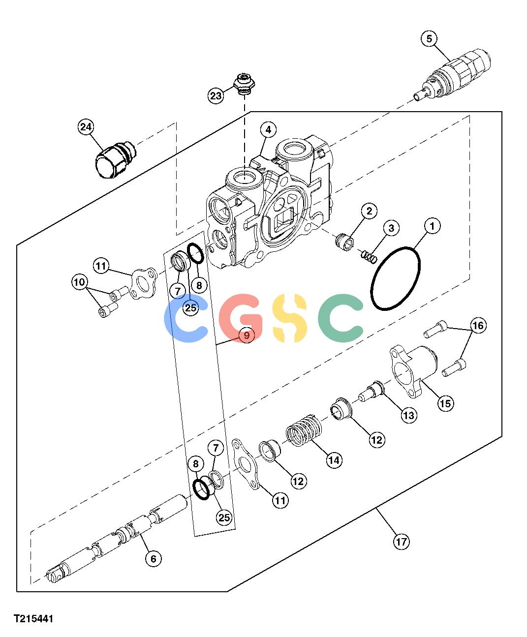 约翰迪尔零件查询850 - BACKHOE Boom Valve SectionEPC John Deere online