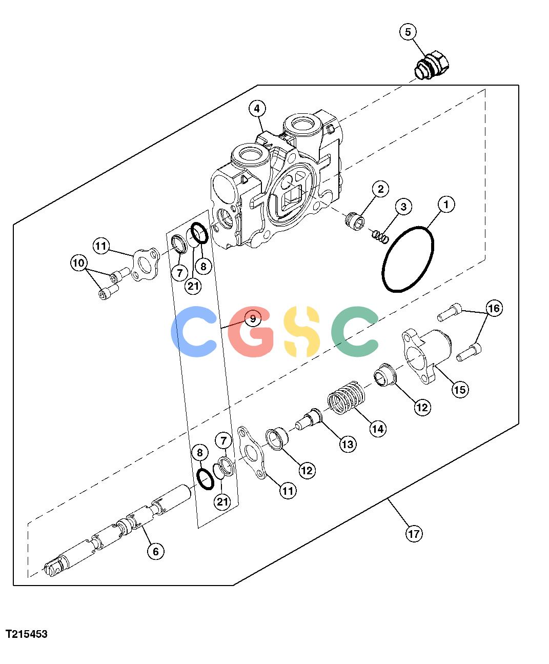 约翰迪尔零件查询850 - BACKHOE Bucket Valve SectionEPC John Deere online