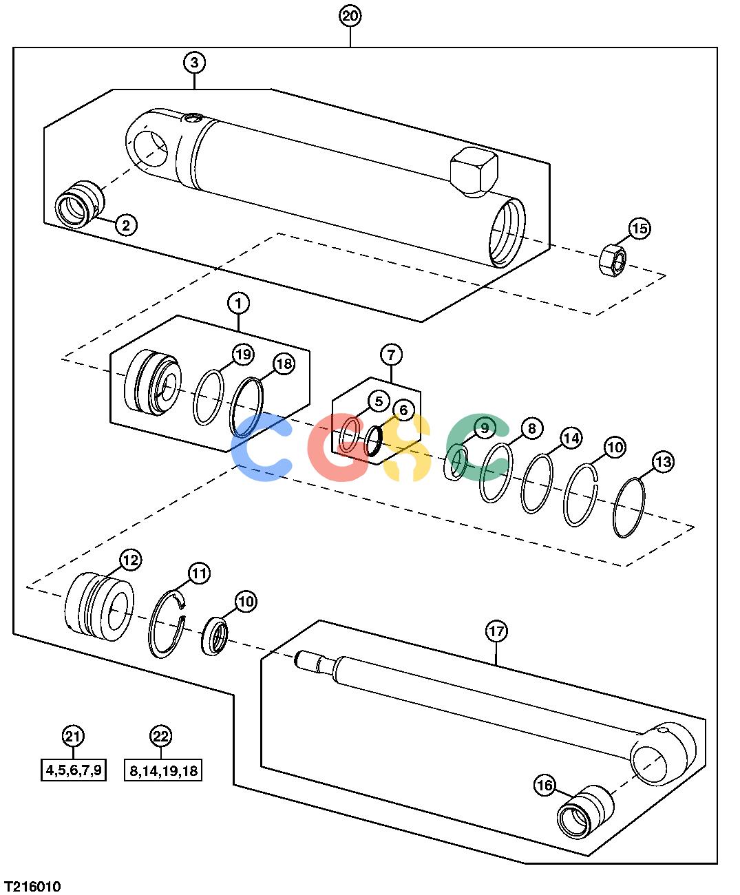 约翰迪尔零件查询410G - BACKHOE, LOADER Replacement Steering Cylinder without MFWD (911132 - )EPC John Deere online