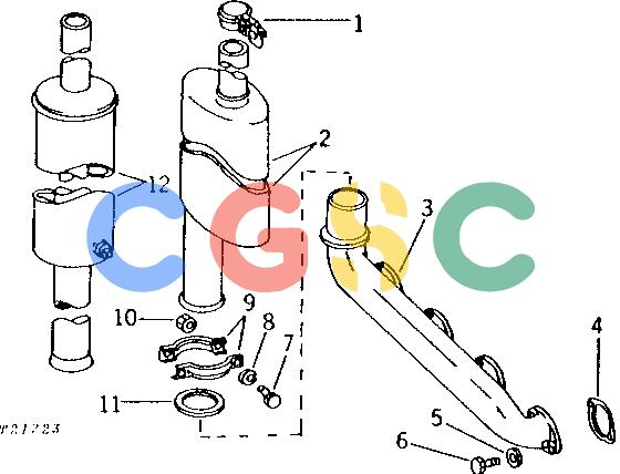 约翰迪尔零件查询401C - BACKHOE, LOADER VERTICAL MUFFLER AND MANIFOLD (DIESEL) [01C06]EPC John Deere online