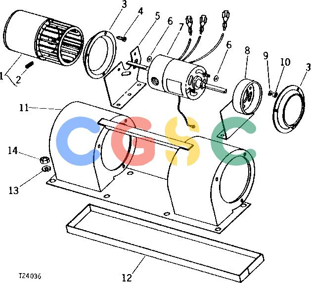 约翰迪尔零件查询410 - BACKHOE, LOADER CAB BLOWER MOTOR AND HOUSING (SERIAL NO. -388073) [02B22]EPC John Deere online