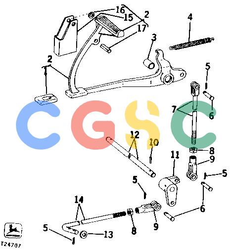 约翰迪尔零件查询410 - BACKHOE, LOADER CLUTCH PEDAL AND SHAFT [01E23]EPC John Deere online