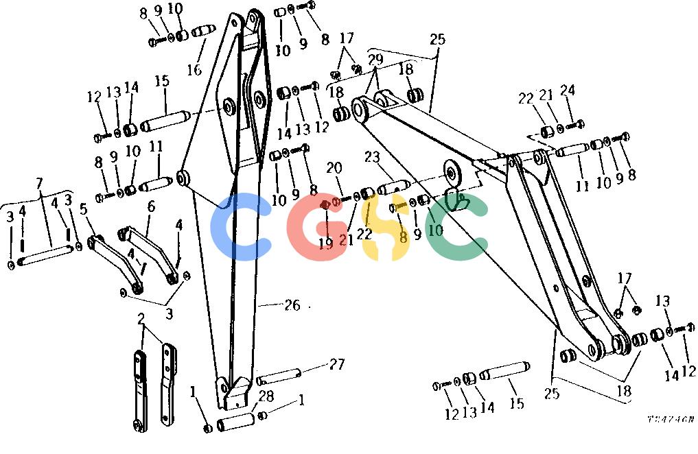 约翰迪尔零件查询9250 - BACKHOE BOOM AND DIPPERSTICK (SERIAL NO. -013206) [A17]EPC John Deere online