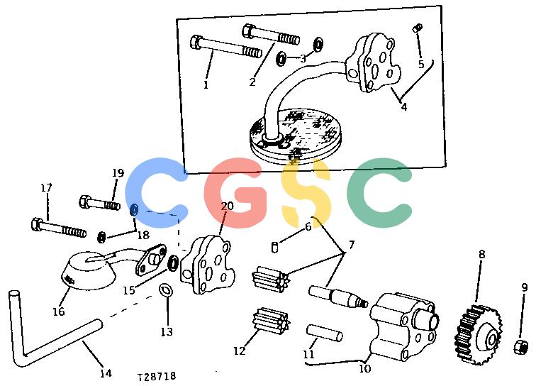 约翰迪尔零件查询310 - BACKHOE, LOADER ENGINE OIL PUMP [01B18]EPC John Deere online