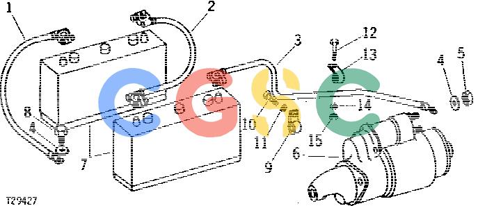 约翰迪尔零件查询410 - BACKHOE, LOADER BATTERY CABLES AND STARTING MOTOR [02D21]EPC John Deere online