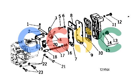 约翰迪尔零件查询300B - BACKHOE, LOADER REVERSER CLUTCH CONTROL VALVE SHAFT AND ARM [01F07]EPC John Deere online