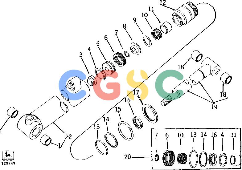 约翰迪尔零件查询92 - BACKHOE STABILIZER CYLINDER [C04]EPC John Deere online