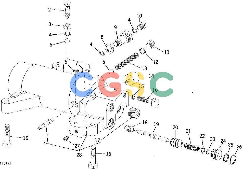 约翰迪尔零件查询401C - BACKHOE, LOADER ROCKSHAFT CYLINDER AND VALVE HOUSING [01I02]EPC John Deere online