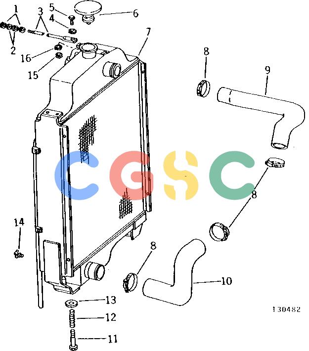 约翰迪尔零件查询300B - BACKHOE, LOADER RADIATOR (WITHOUT OIL COOLER) [01C20]EPC John Deere online