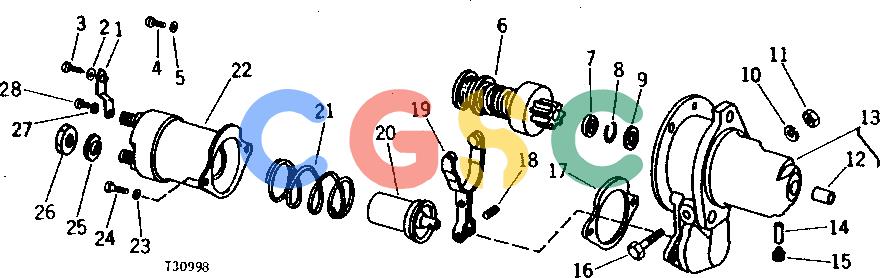 约翰迪尔零件查询401C - BACKHOE, LOADER STARTING MOTOR DRIVE MOTOR AND SWITCH ASSEMBLY (DELCO-REMY NO. 1107871) [02B14]EPC John Deere online