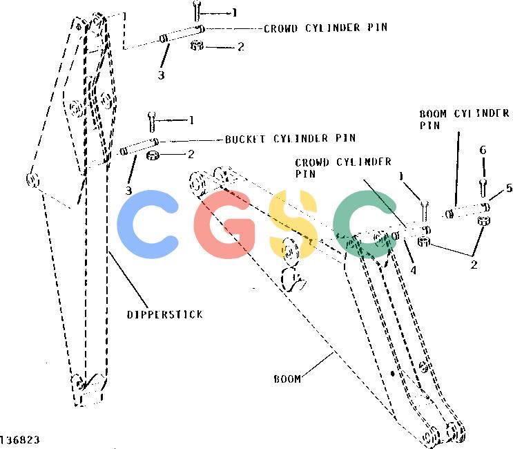 约翰迪尔零件查询9550 - BACKHOE BUCKET, BOOM AND CROWD CYLINDER PINS [A14]EPC John Deere online