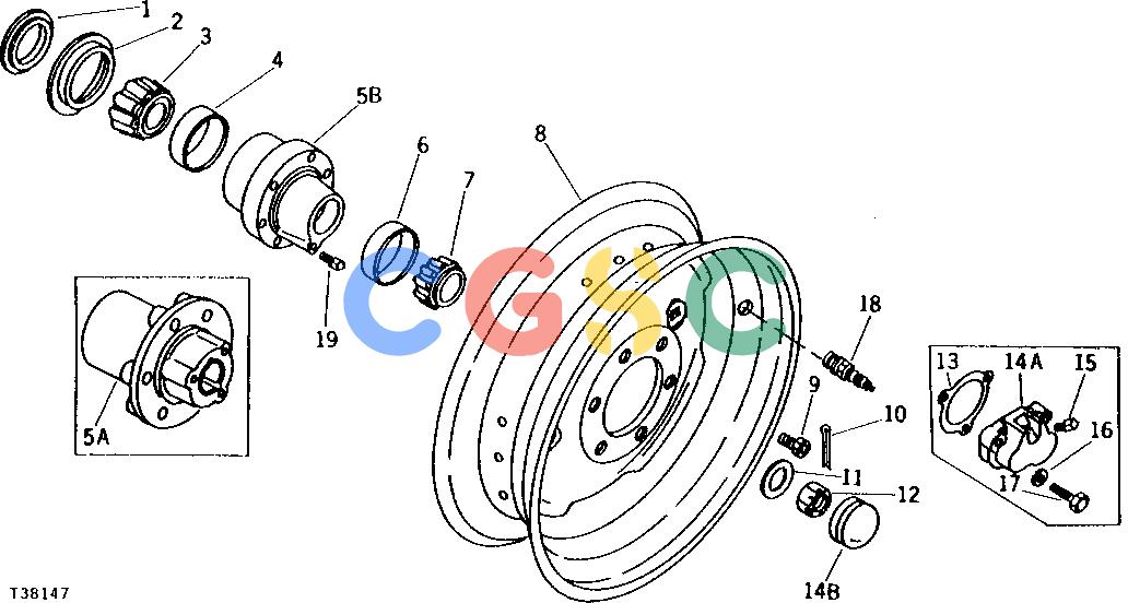 约翰迪尔零件查询310 - BACKHOE, LOADER FRONT WHEEL ASSEMBLY (SERIAL NO. -235785) [01H07]EPC John Deere online