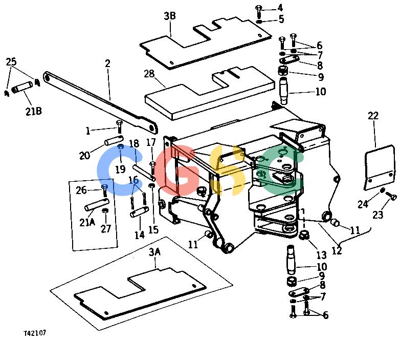 约翰迪尔零件查询410 - BACKHOE, LOADER BACKHOE MAIN FRAME AND TIE BARS [02G22]EPC John Deere online