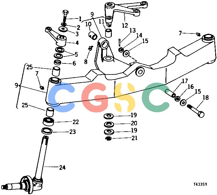 约翰迪尔零件查询410 - BACKHOE, LOADER FRONT AXLE, SPINDLE AND KNUCKLE ASSEMBLY (SERIAL NO. -235785) [01I06]EPC John Deere online