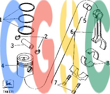 约翰迪尔零件查询310 - BACKHOE, LOADER PISTONS AND CONNECTING RODS (GASOLINE) [01B14]EPC John Deere online