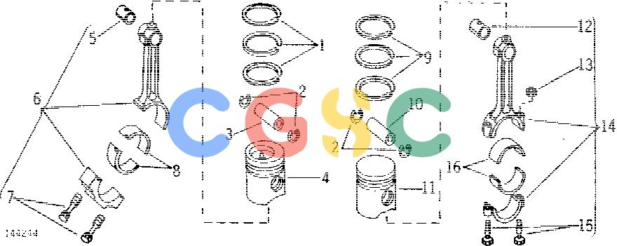 约翰迪尔零件查询401C - BACKHOE, LOADER PISTONS AND CONNECTING RODS [01B13]EPC John Deere online