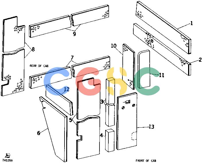 约翰迪尔零件查询410 - BACKHOE, LOADER CAB FOAM COVERS AND FILLERS (NOISE REDUCTION INSTALLATION) (SERIAL NO. -388072) [02C21]EPC John Deere online