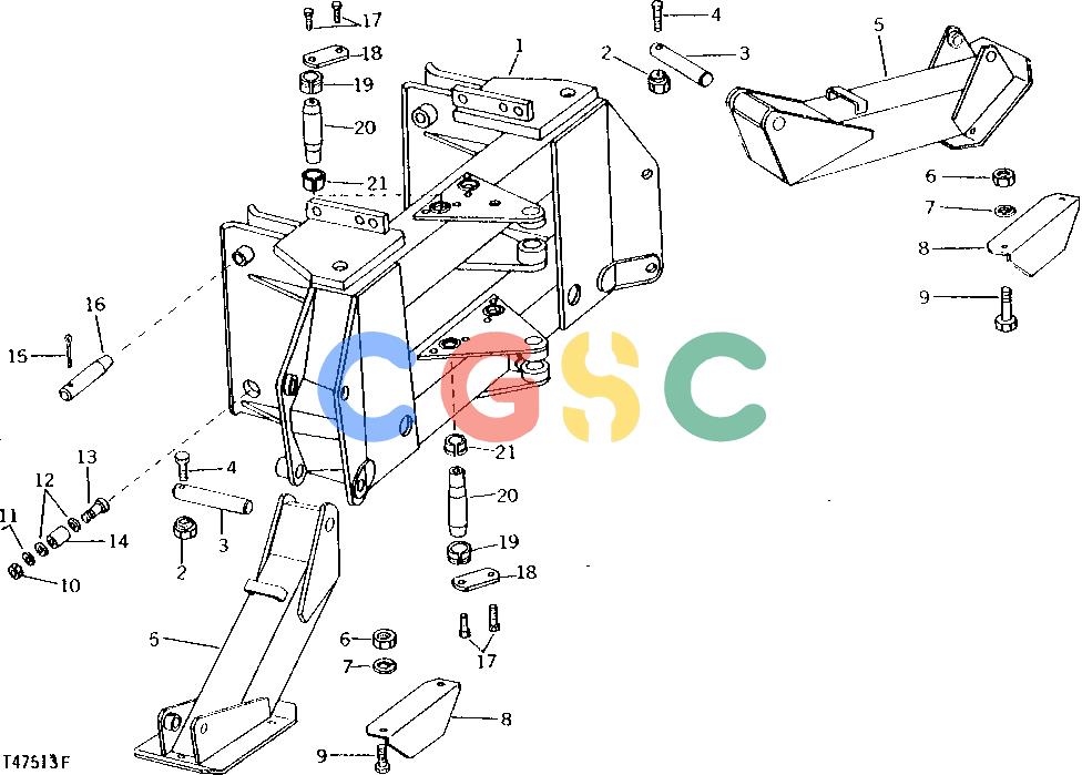 约翰迪尔零件查询9550 - BACKHOE MAIN FRAME AND STABILIZER [A10]EPC John Deere online
