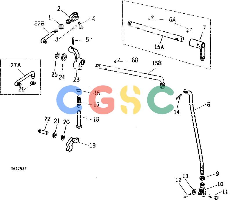 约翰迪尔零件查询310 - BACKHOE, LOADER REVERSER CONTROL LEVER LINKAGE [01E13]EPC John Deere online