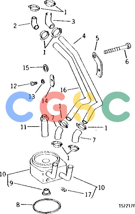 约翰迪尔零件查询310 - BACKHOE, LOADER ENGINE OIL COOLER (SERIAL NO. 169358- ) [01C19]EPC John Deere online