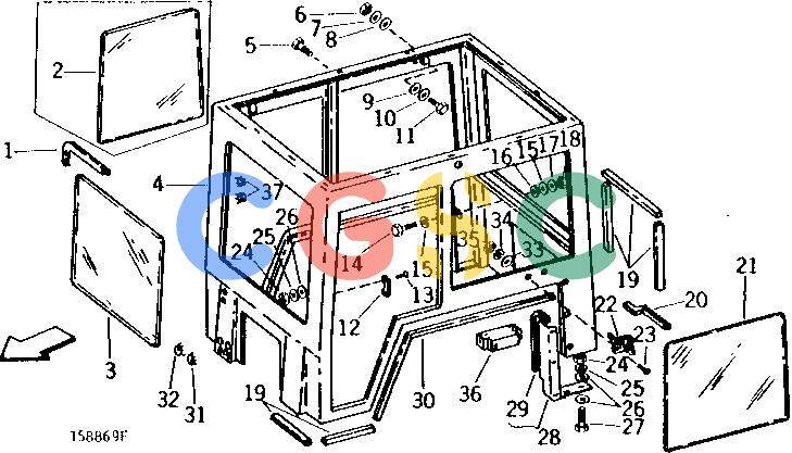 约翰迪尔零件查询410 - BACKHOE, LOADER CAB [02B14]EPC John Deere online