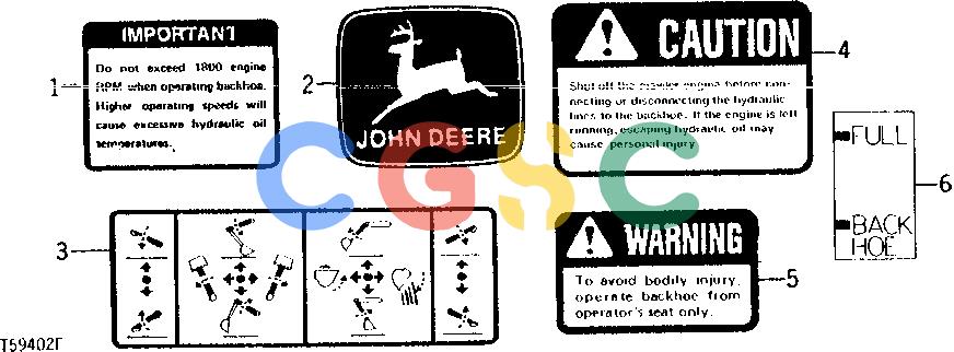 约翰迪尔零件查询9550 - BACKHOE LABELS AND DECALS [C05]EPC John Deere online