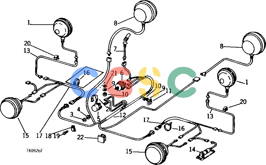 约翰迪尔零件查询410 - BACKHOE, LOADER FRONT AND REAR LIGHT WIRING SYSTEM [02D22]EPC John Deere online