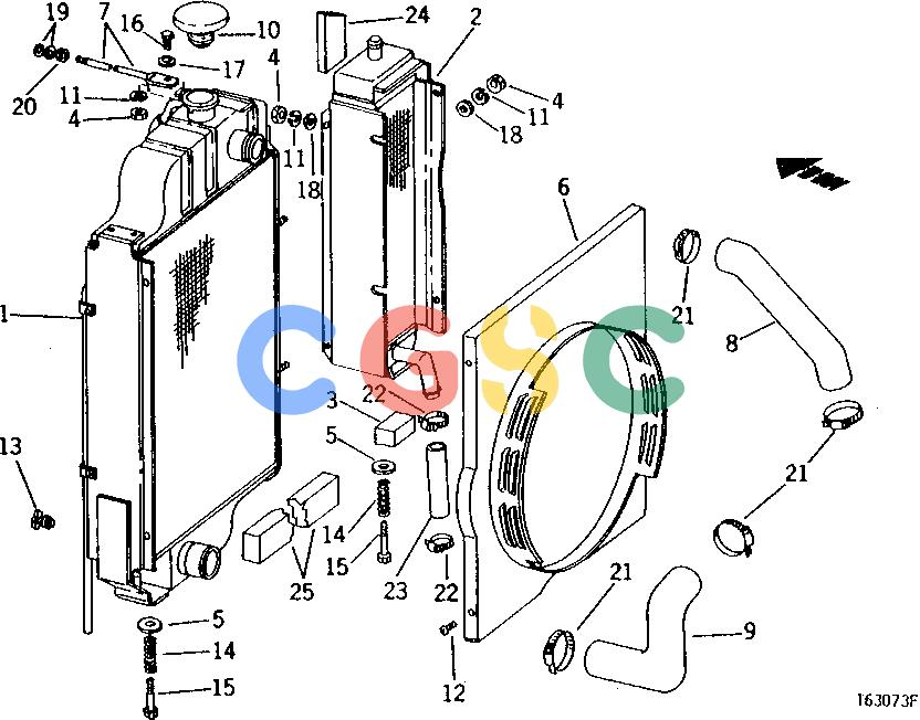 约翰迪尔零件查询401C - BACKHOE, LOADER RADIATOR ASSEMBLY [01C17]EPC John Deere online