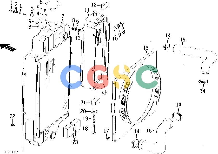 约翰迪尔零件查询302A - BACKHOE, LOADER RADIATOR (WITH OIL COOLER) [01C18]EPC John Deere online