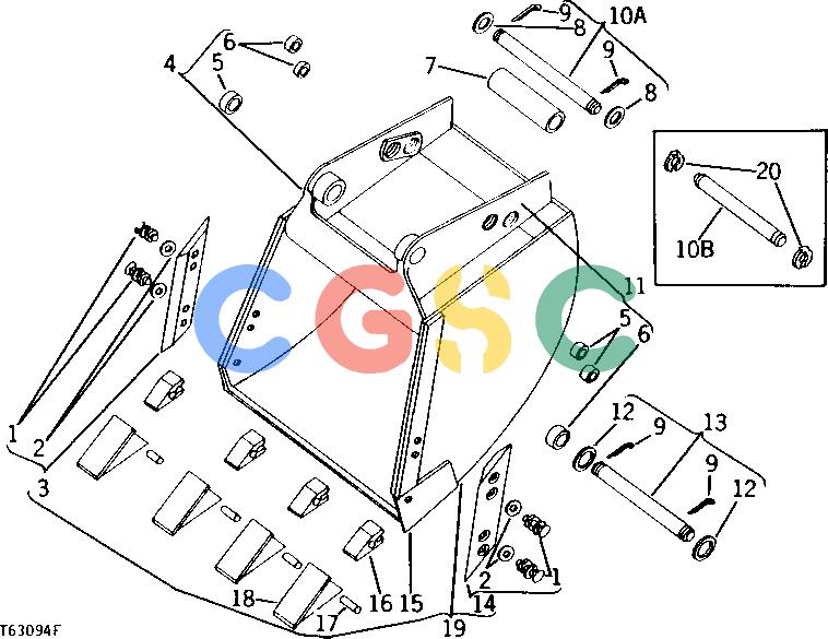 约翰迪尔零件查询93 - BACKHOE HEAVY-DUTY BUCKETS ( -1968) (WITH STRAIGHT PIVOT PLATES) [B06]EPC John Deere online