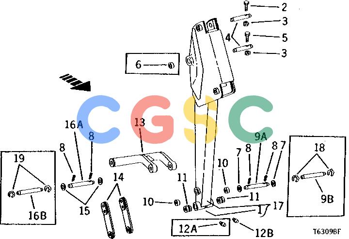 约翰迪尔零件查询310 - BACKHOE, LOADER BACKHOE DIPPERSTICK [02E10]EPC John Deere online