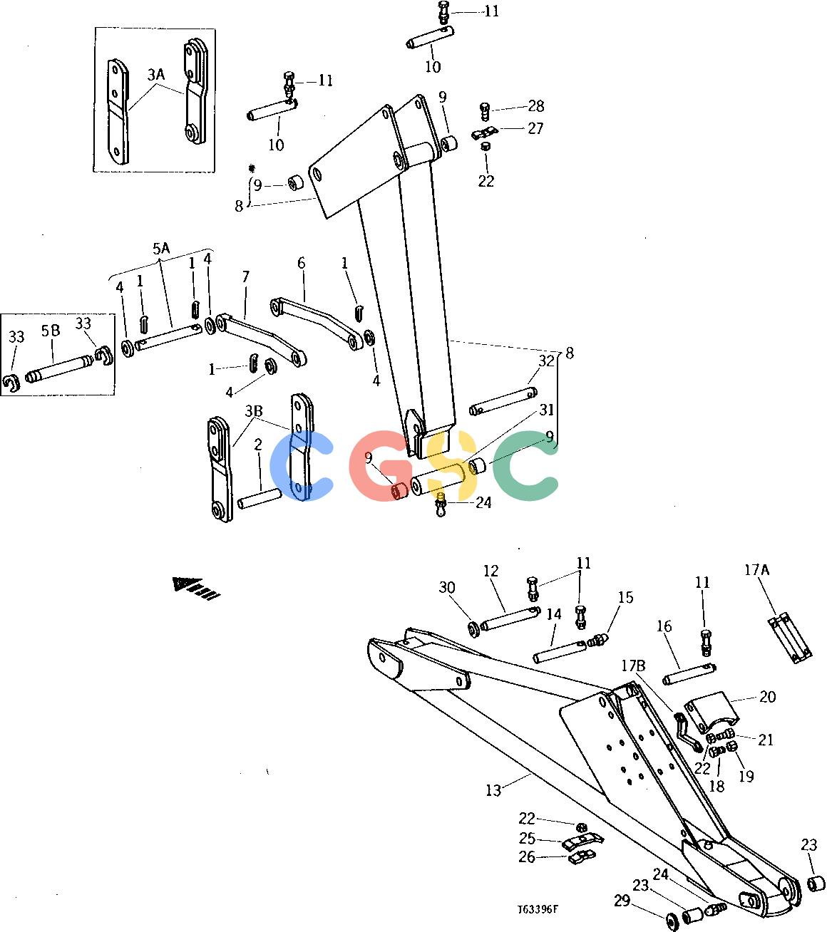 约翰迪尔零件查询92 - BACKHOE BOOMS AND DIPPERSTICKS FOR 10-FOOT AND 12-FOOT BACKHOES [A14]EPC John Deere online