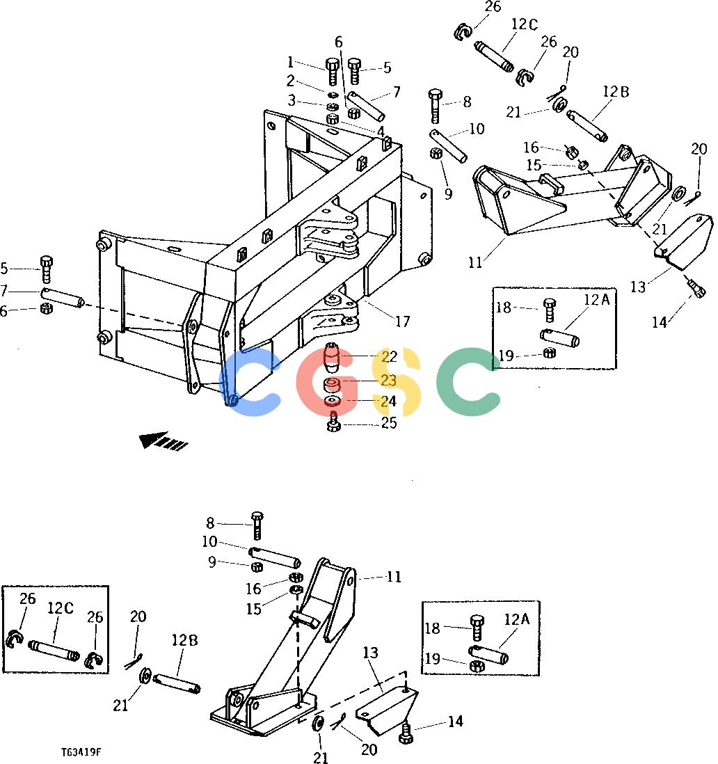 约翰迪尔零件查询92 - BACKHOE MAIN FRAME AND STABILIZERS [A09]EPC John Deere online