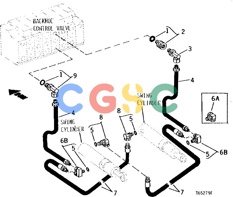 约翰迪尔零件查询9550 - BACKHOE SWING CIRCUIT HYDRAULICS [C01]EPC John Deere online