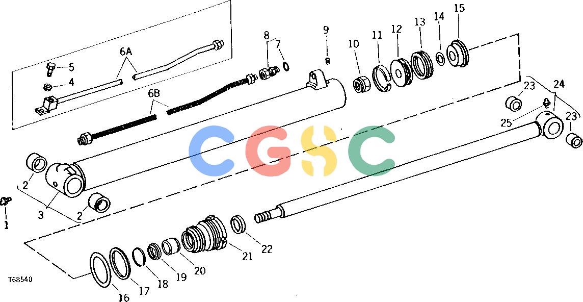 约翰迪尔零件查询401C - BACKHOE, LOADER BACKHOE CROWD CYLINDER (9250 BACKHOE) [02E16]EPC John Deere online