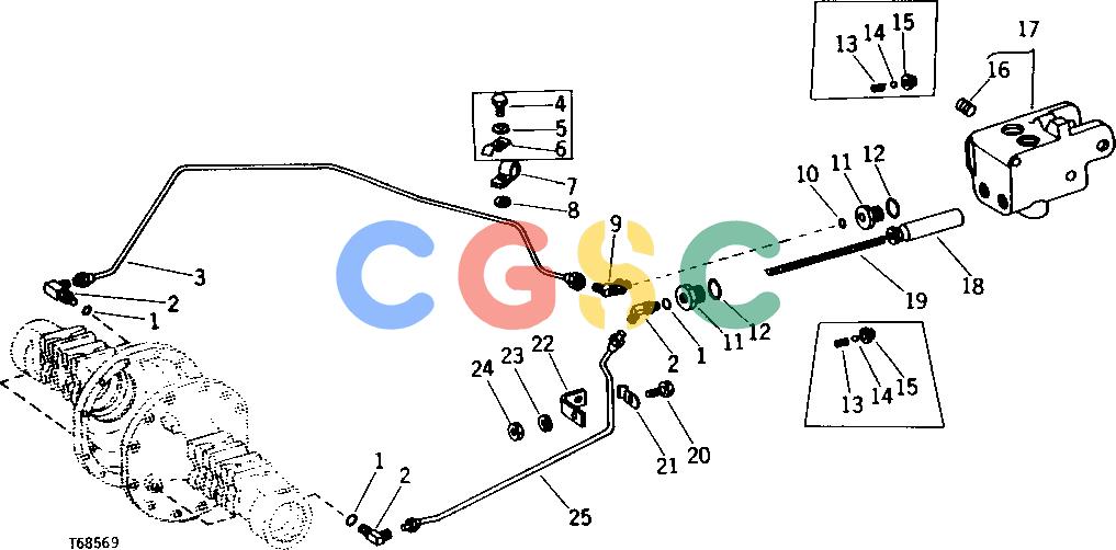 约翰迪尔零件查询410 - BACKHOE, LOADER BRAKE VALVE AND OIL LINES (SERIAL NO. 146710- ) [01I13]EPC John Deere online