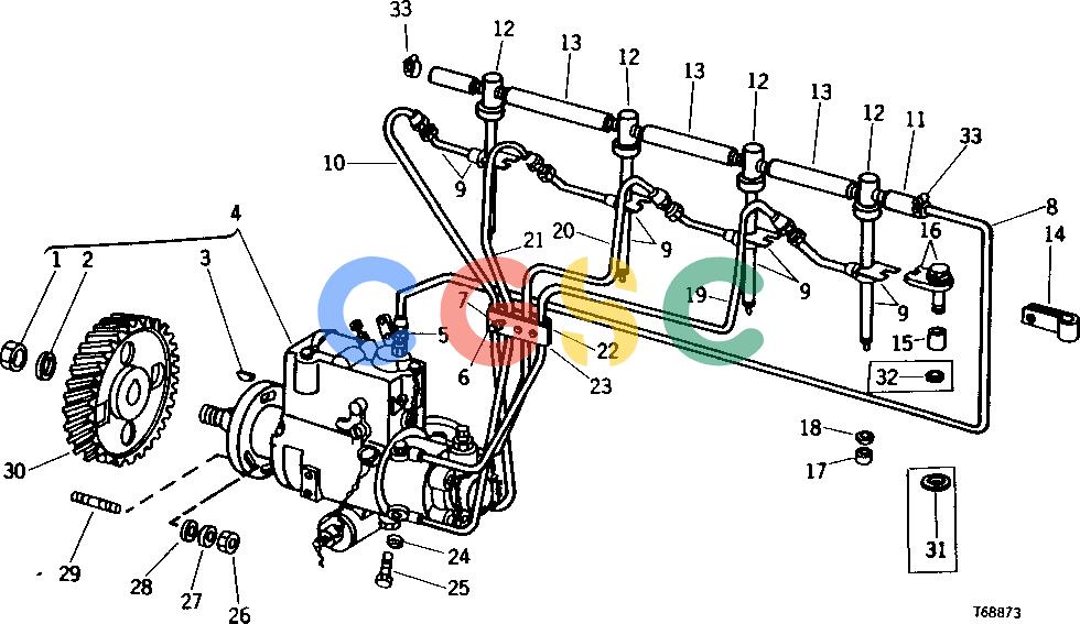 约翰迪尔零件查询410 - BACKHOE, LOADER FUEL INJECTION SYSTEM (ENGINE SERIAL NO. -505340) [01E01]EPC John Deere online