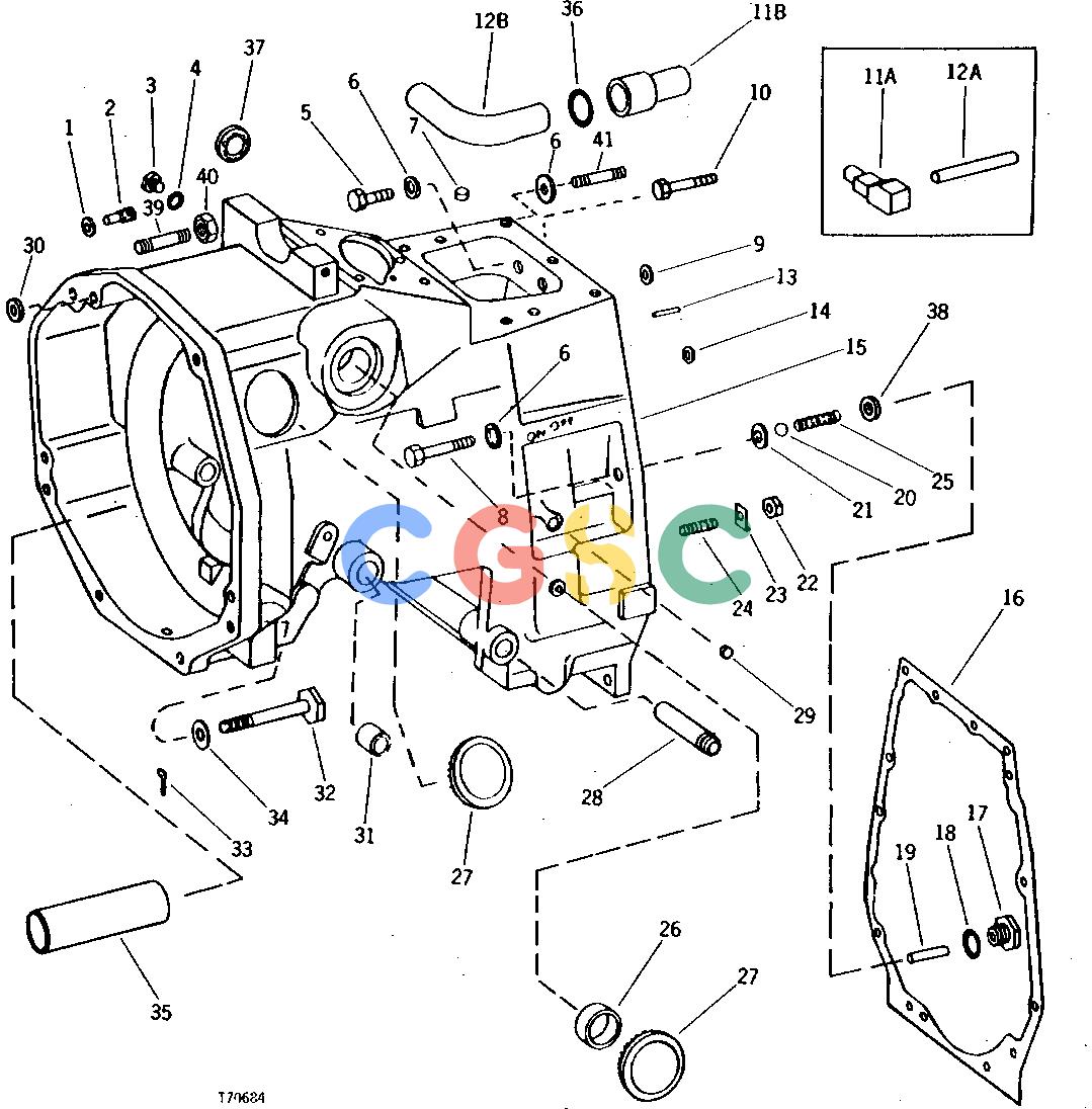 约翰迪尔零件查询302A - BACKHOE, LOADER CLUTCH HOUSING (WITHOUT REVERSER) [01E10]EPC John Deere online